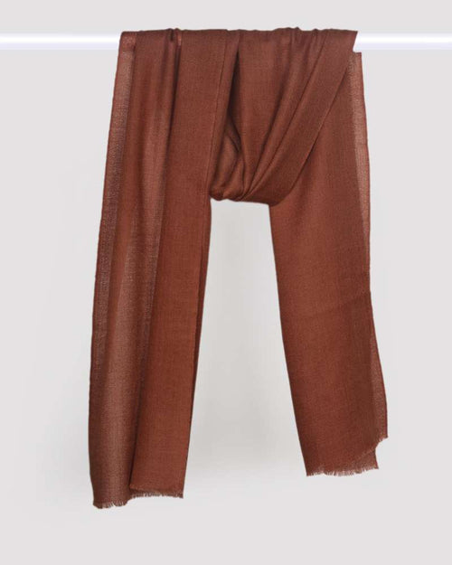 Pashmina Wool Diamond Weave Muffler Brown