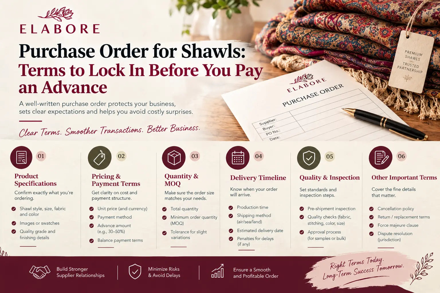 Purchase Order for Shawls: Terms to Lock In Before You Pay an Advance