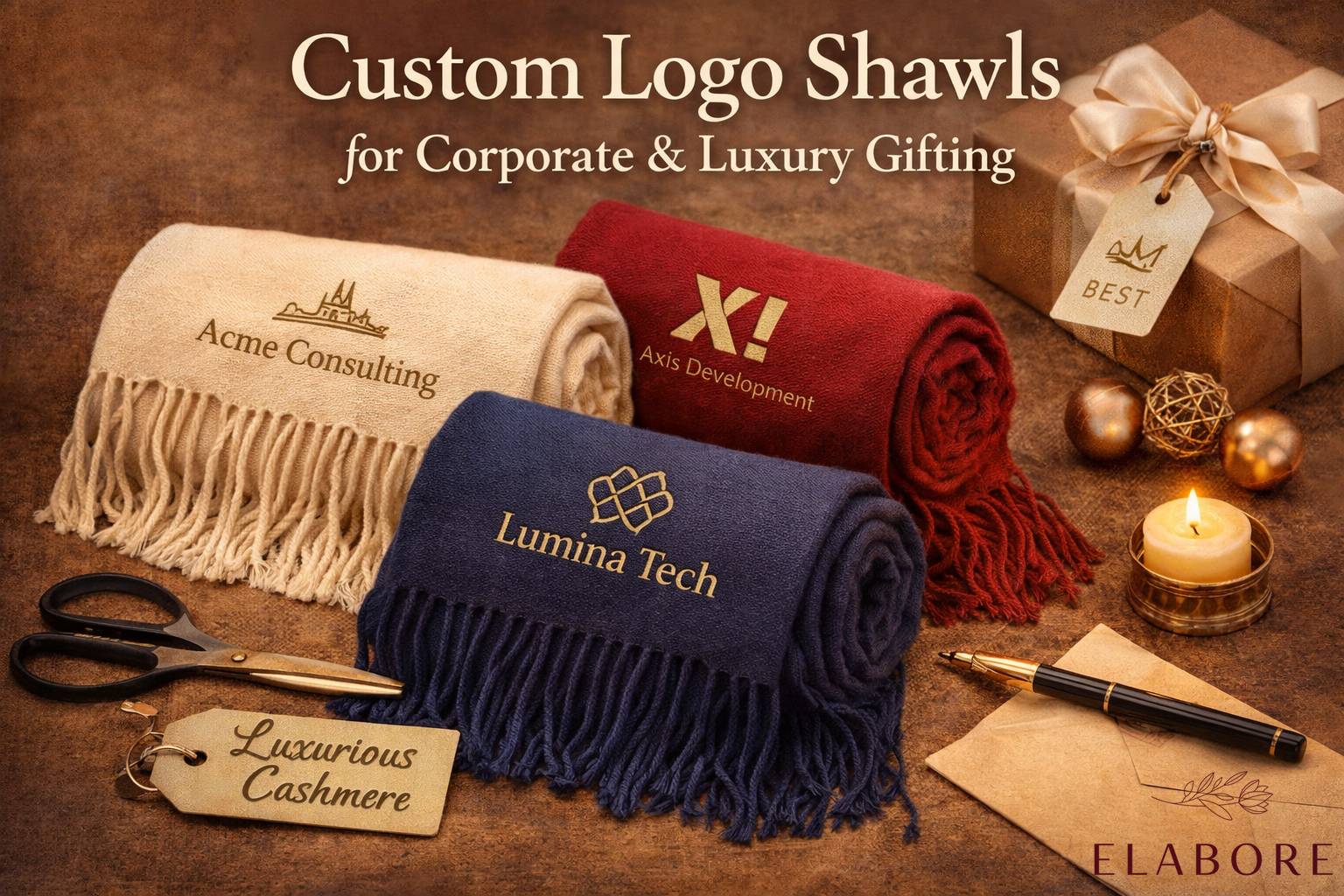 Custom Logo Shawls for Corporate & Luxury Gifting