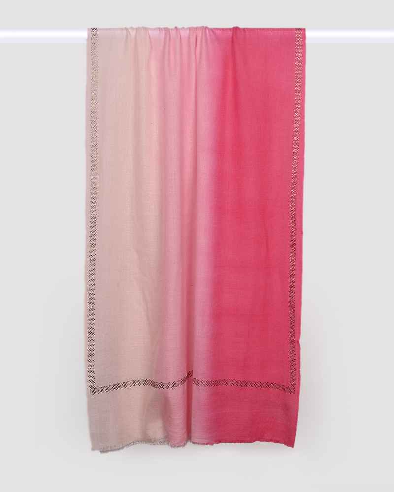 Pashmina Wool Single Line Crystal Border Stole – Pink