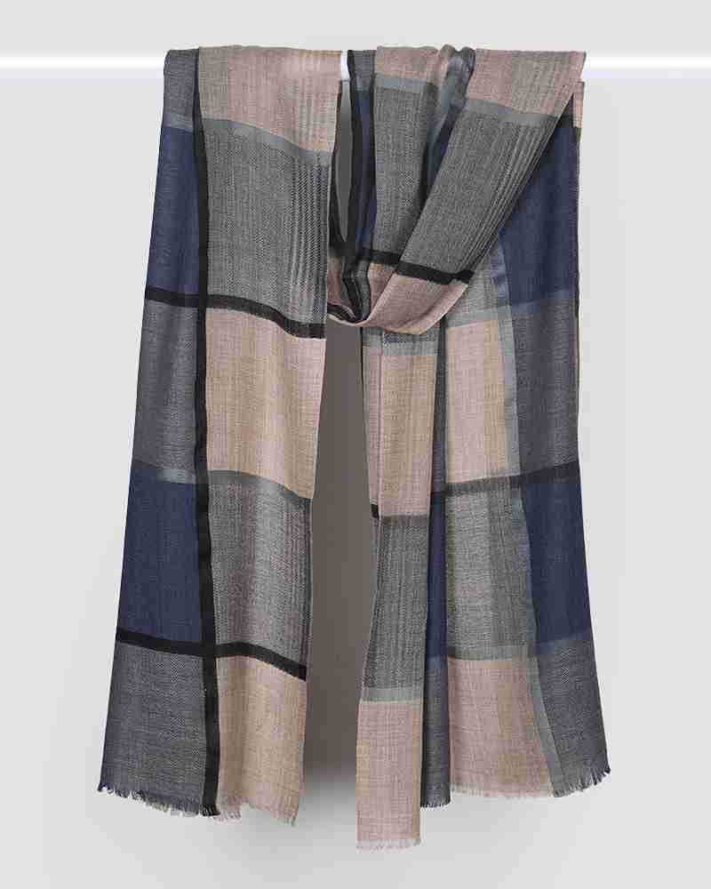 Beige Pashmina Wool Silk Box Stole