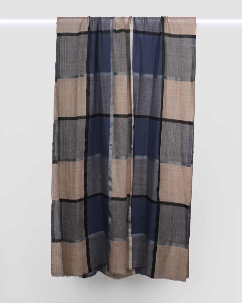 Beige Pashmina Wool Silk Box Stole