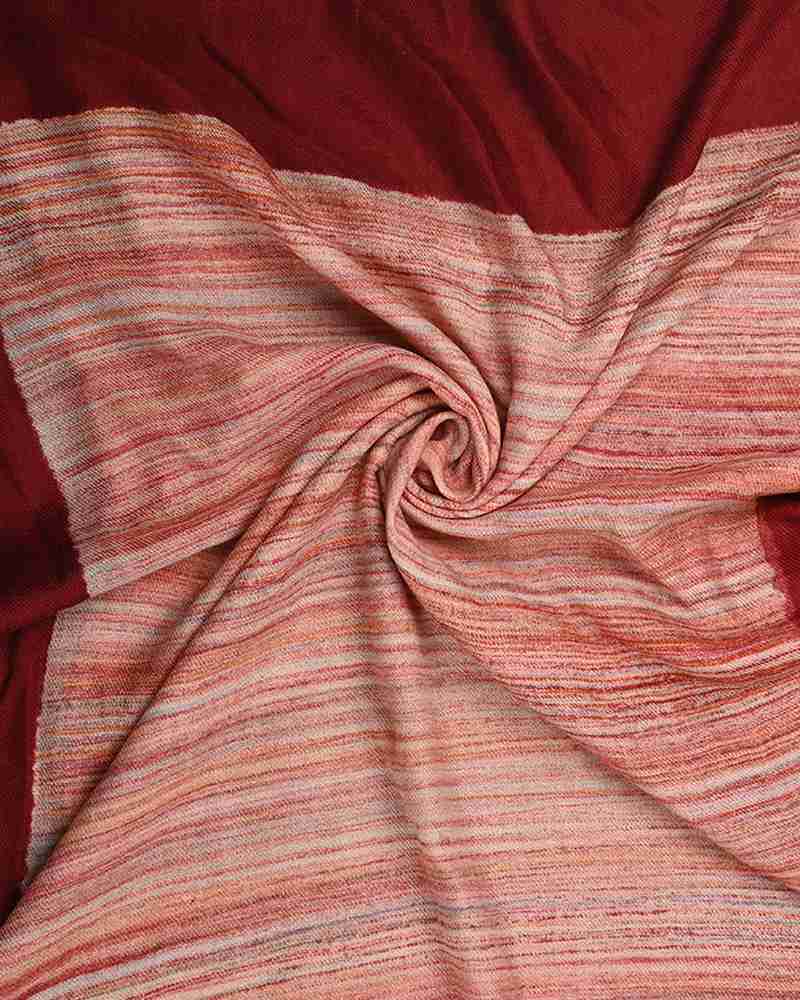 Red Pashmina Wool Brush Print Stole