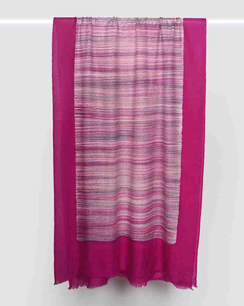 Pink Pashmina Wool Brush Print Stole