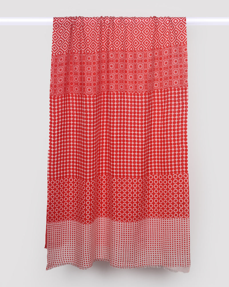 Red patterned fabric