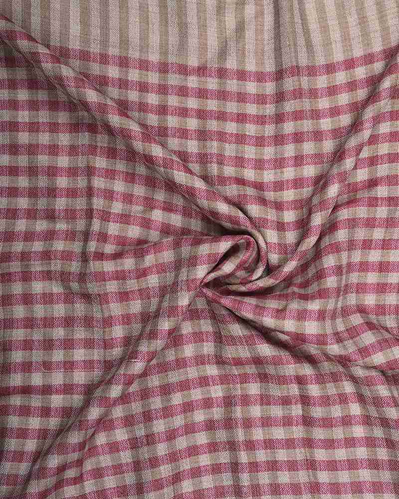 Beige Pashmina Wool Natural Check Stole