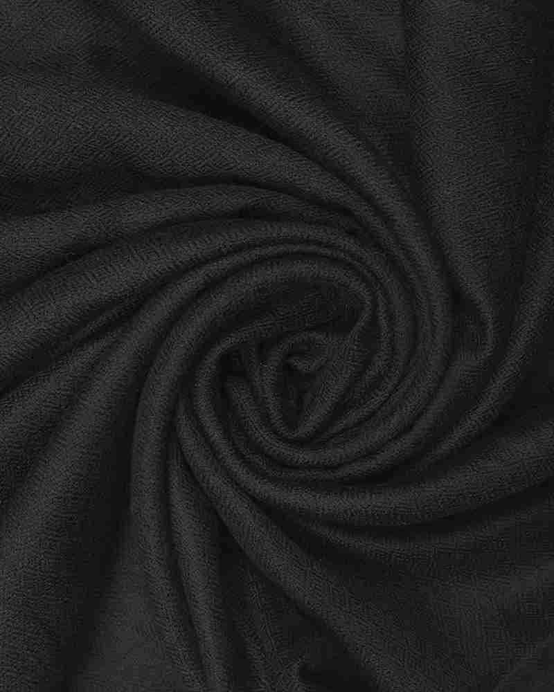 Black Pashmina Wool Diamond Weave Stole