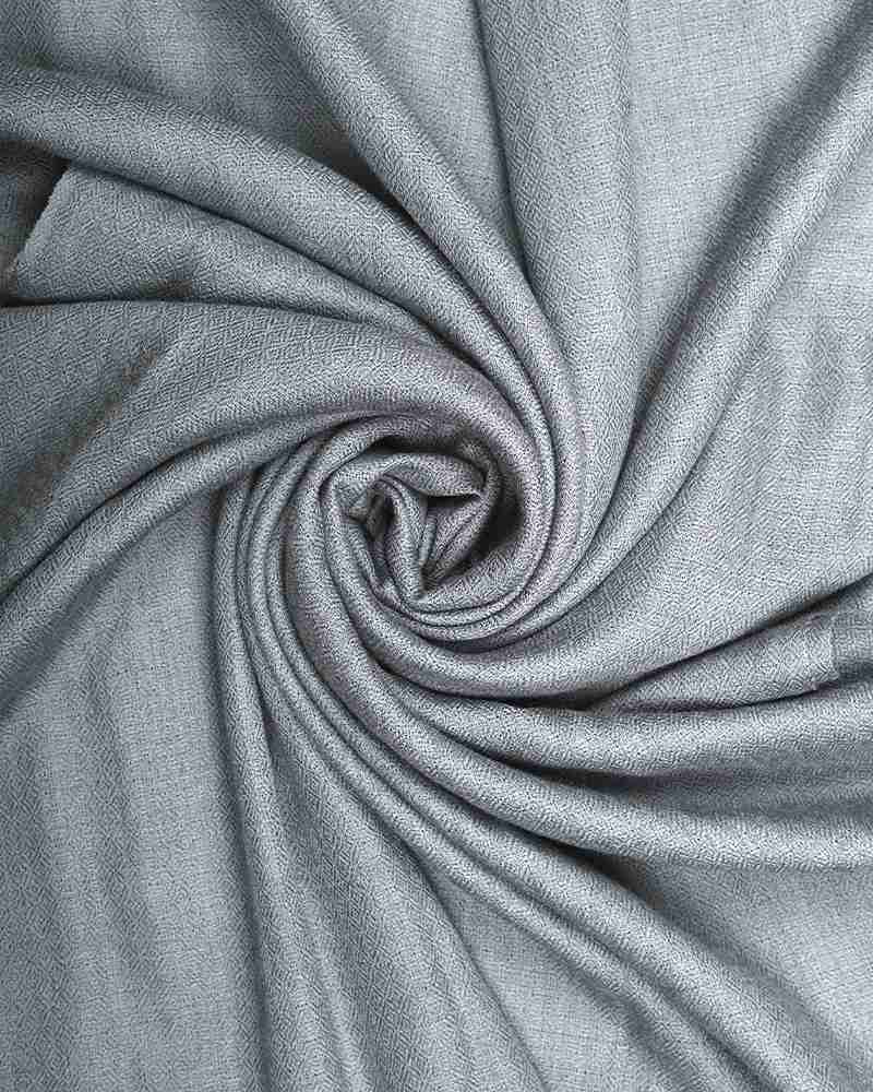 Grey Pashmina Wool Diamond Weave Stole