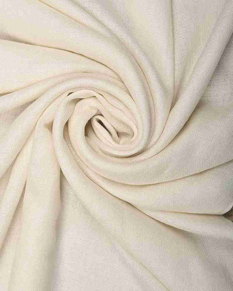 White Pashmina Wool Diamond Weave Stole