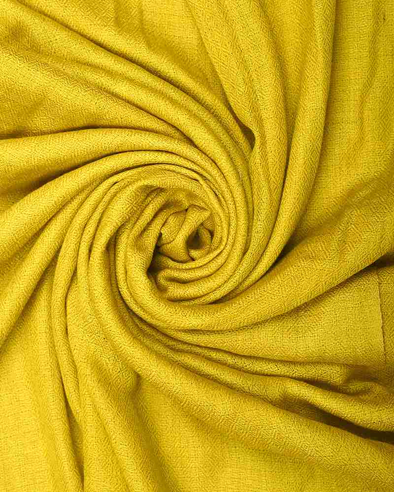 Yellow Pashmina Wool Diamond Weave Stole