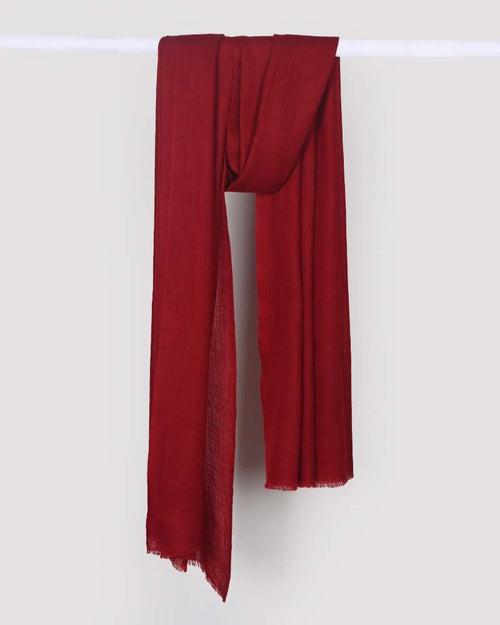 Maroon Pashmina Wool Diamond Weave Stole
