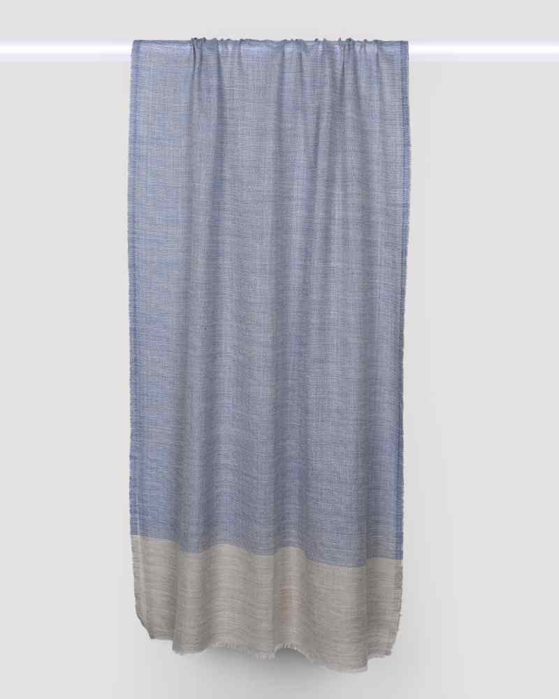 Beige Pashmina Wool Natural Border Stole