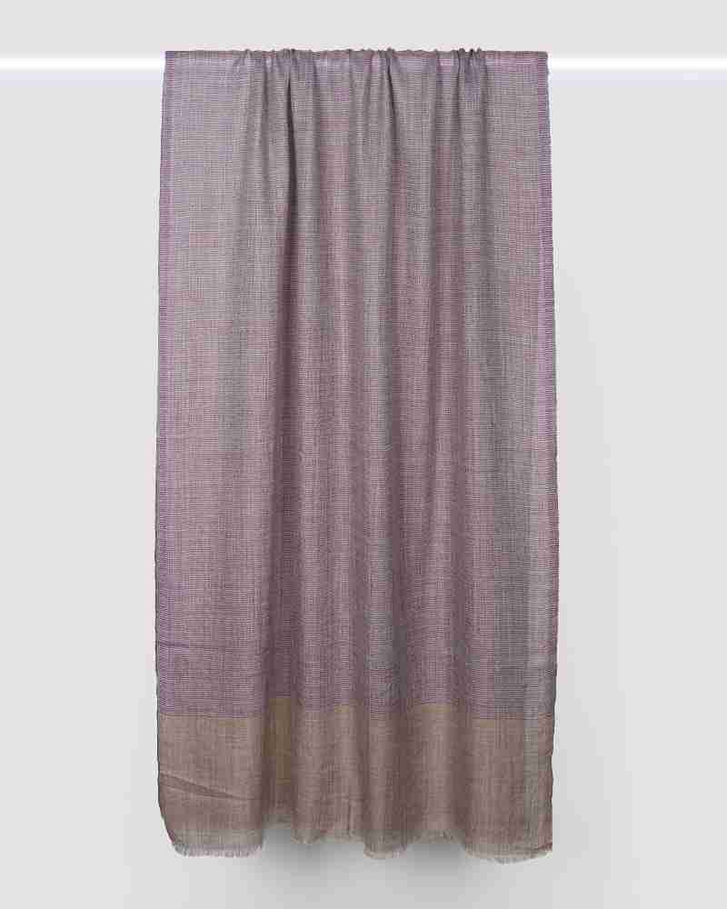 Beige Pashmina Wool Natural Border Stole