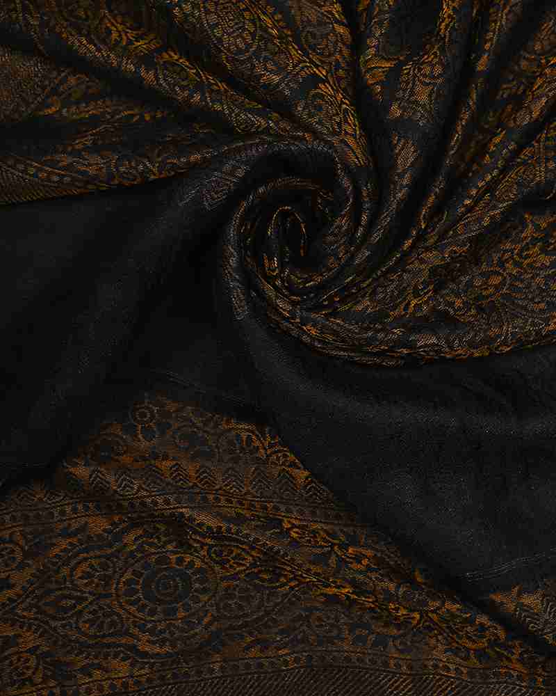 Pashmina-wool-self-zari-stole-black