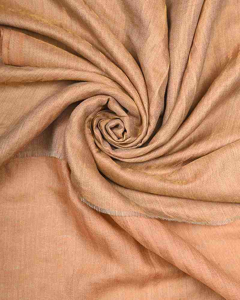 Pashmina Wool Plain Zari Reversible Stole Orange