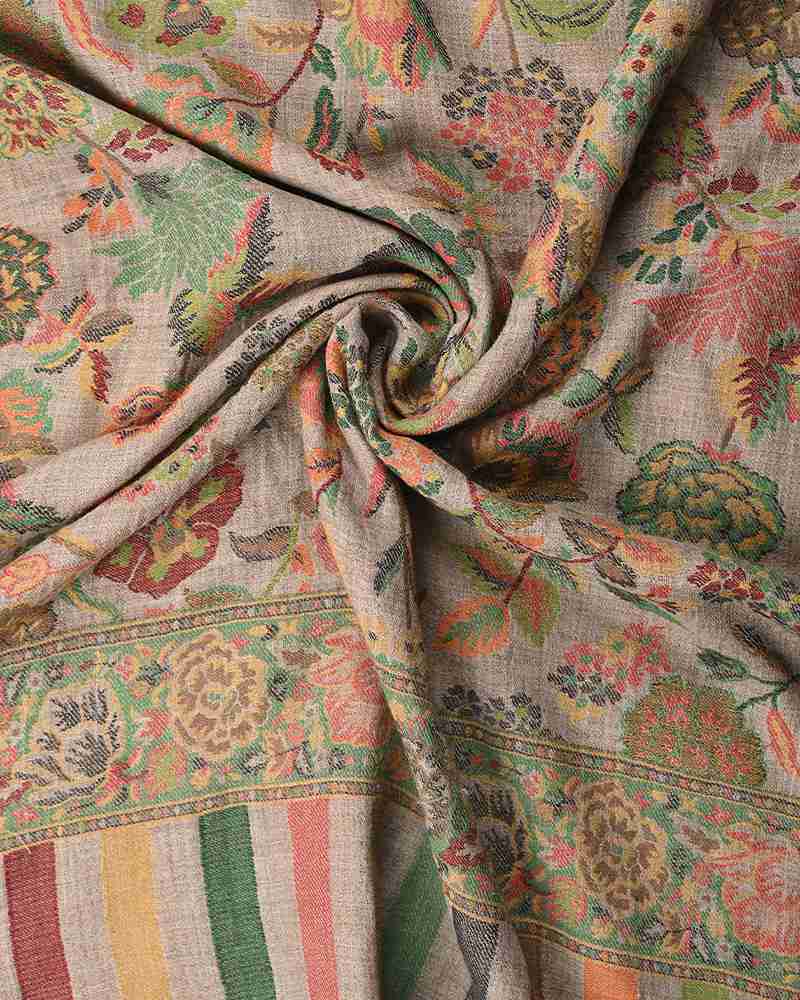 Pashmina Wool Kani Stole Beige