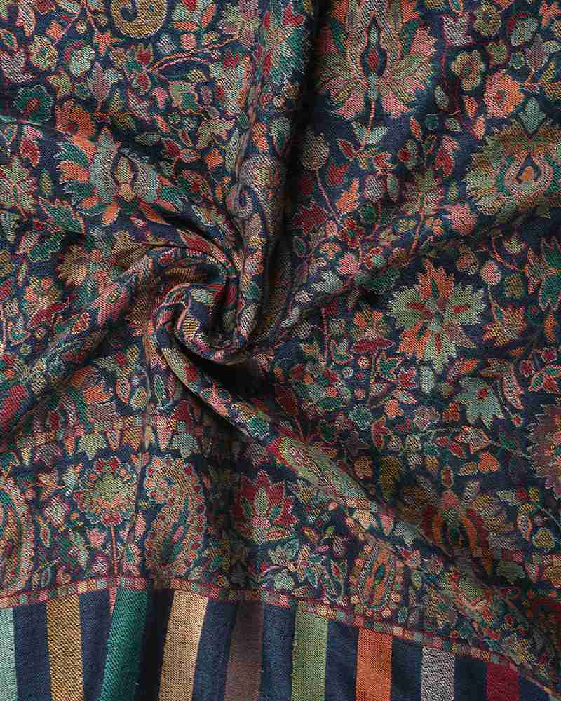 Pashmina wool kani stole Blue
