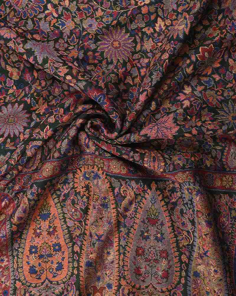 Pashmina Wool Kani Stole Green