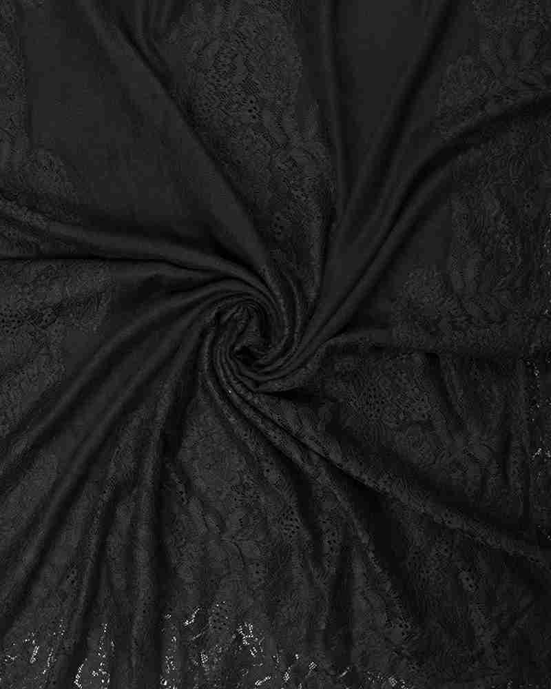 Pashmina Wool Valentino Lace Stole Black