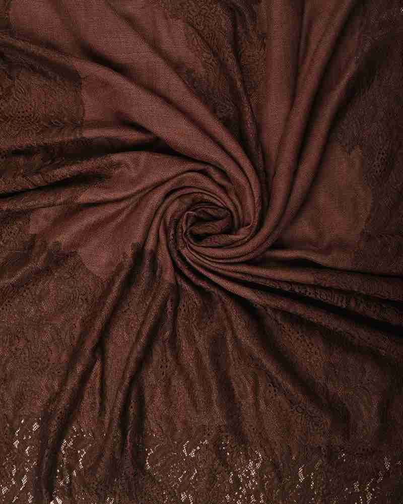 Pashmina Wool Valentino Lace Stole Brown