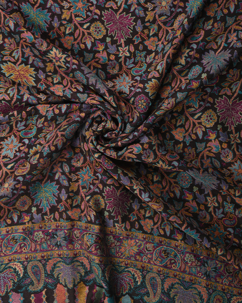 Pashmina Wool Kani Shawl Brown