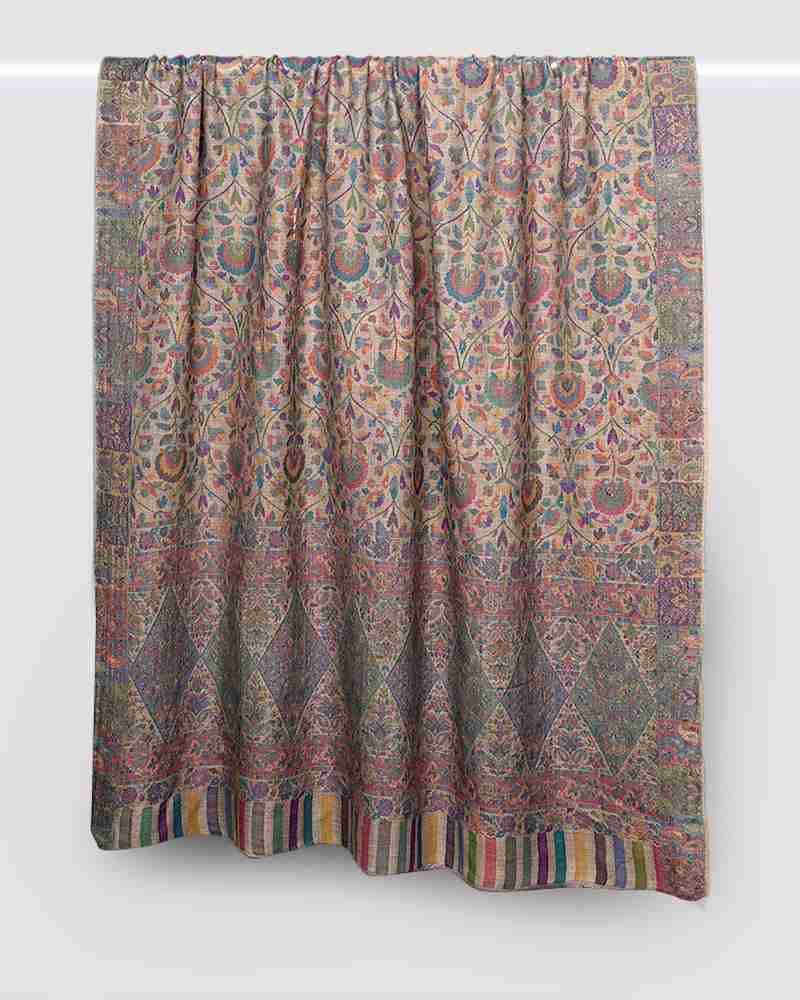 Pashmina Wool Kani Shawl Beige