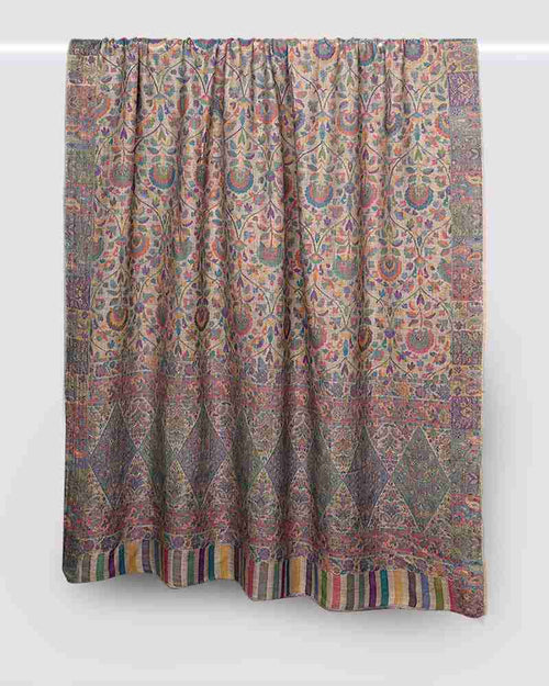 Pashmina Wool Kani Shawl Beige