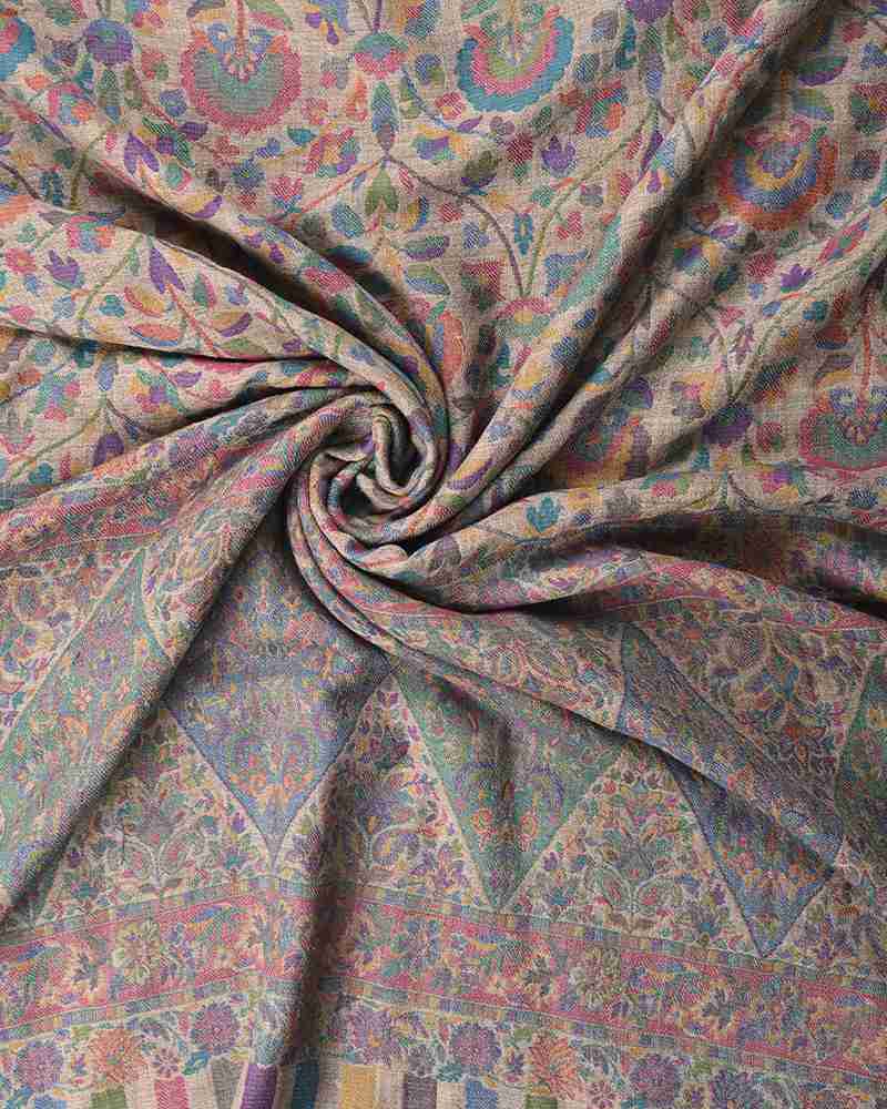 Pashmina Wool Kani Shawl Beige