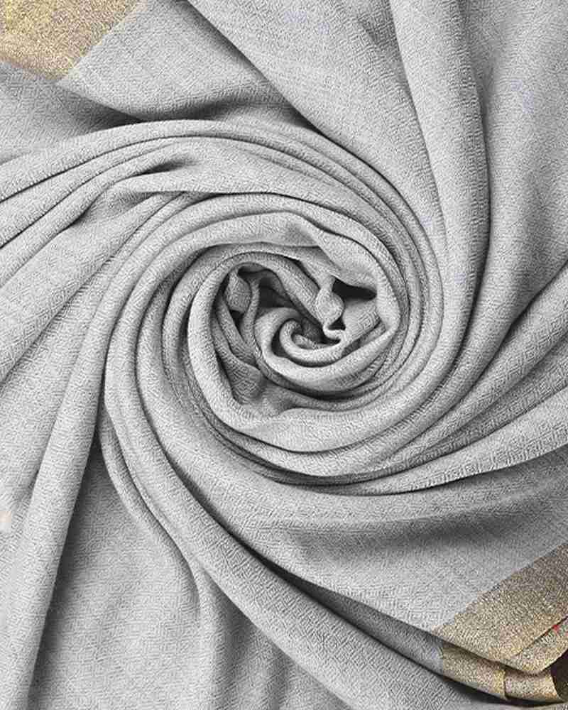 Pashmina Wool Zari Kandi Border Shawl Beige