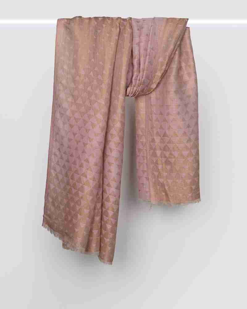 Pashmina Wool Zari Pyramid Shawl Pink