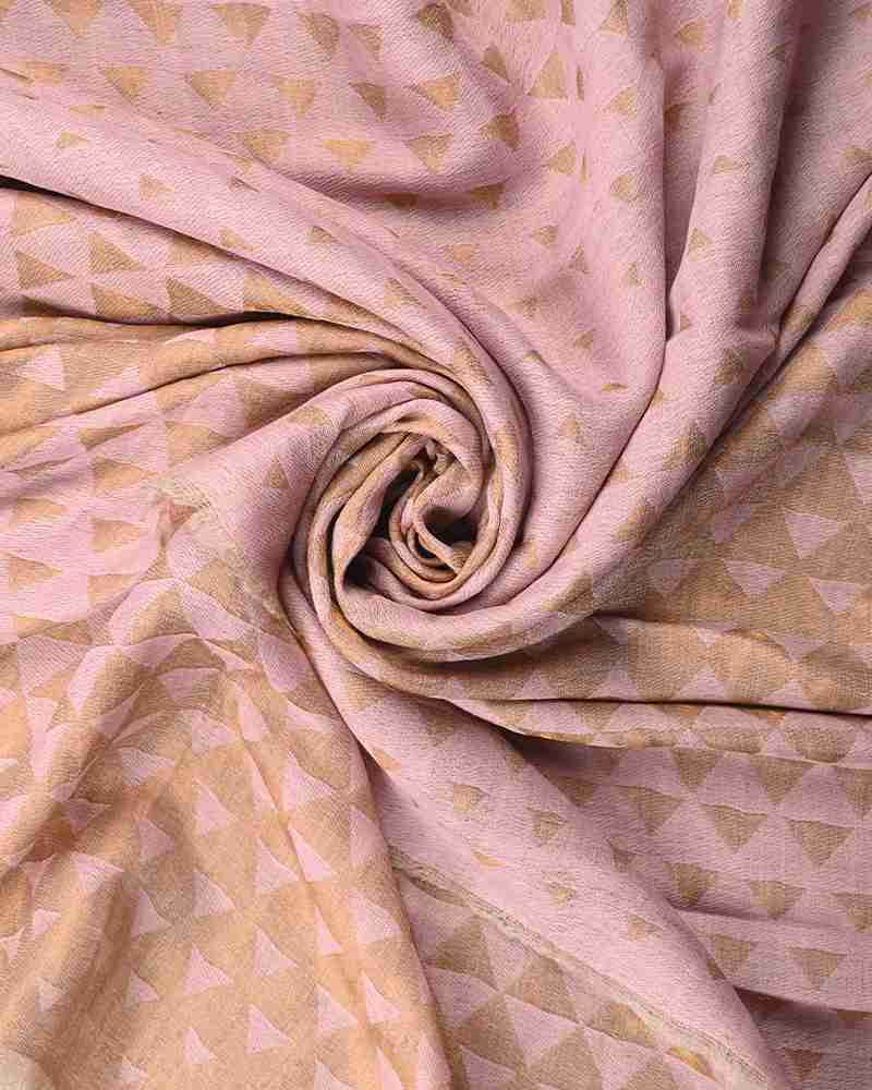 Pashmina Wool Zari Pyramid Shawl Pink