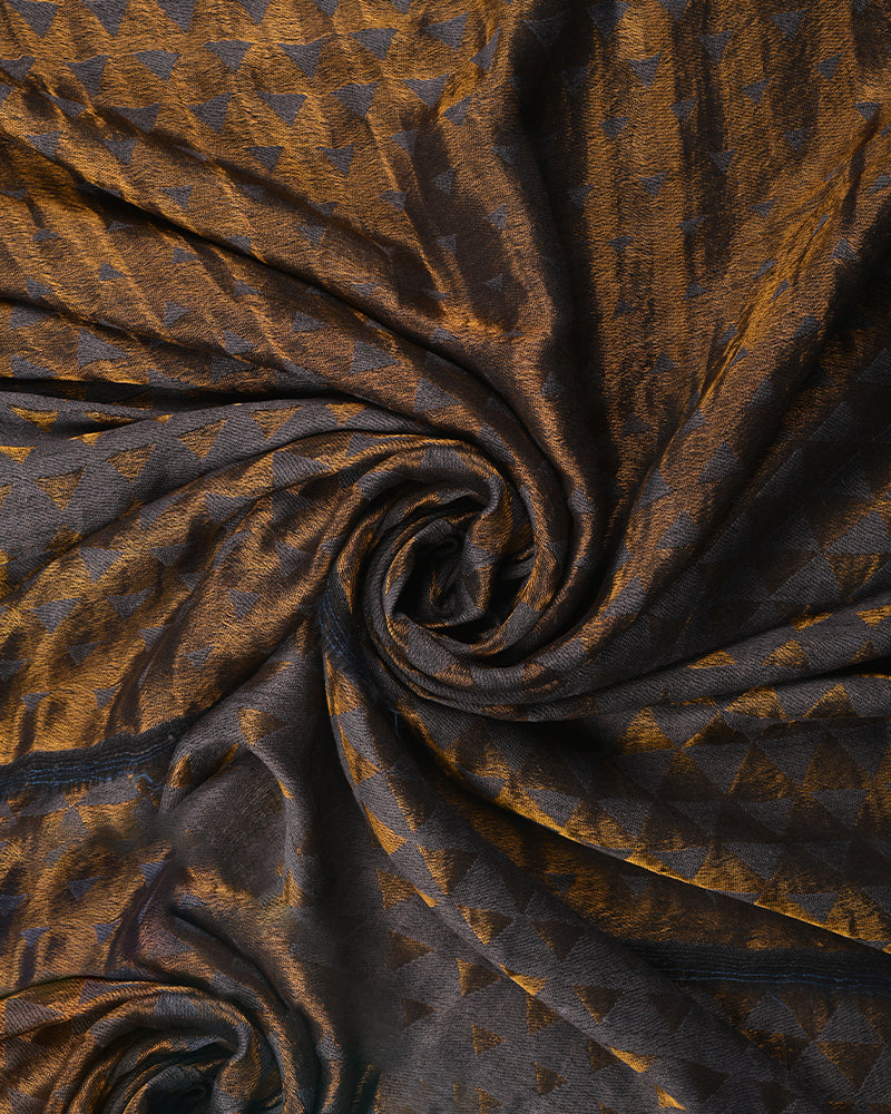 Pashmina Wool Zari Pyramid Shawl Grey