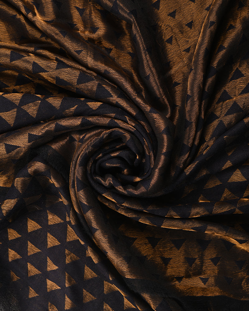 Pashmina Wool Zari Pyramid Shawl Navy Blue