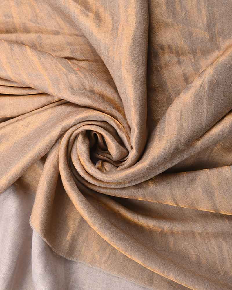 Pashmina Wool Plain Zari Reversible Shawl Light Grey