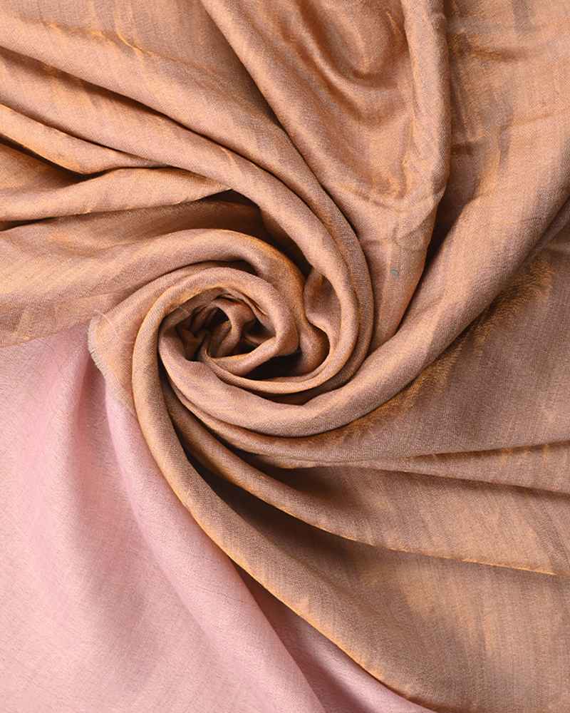 Pashmina Wool Plain Zari Reversible Shawl Pink
