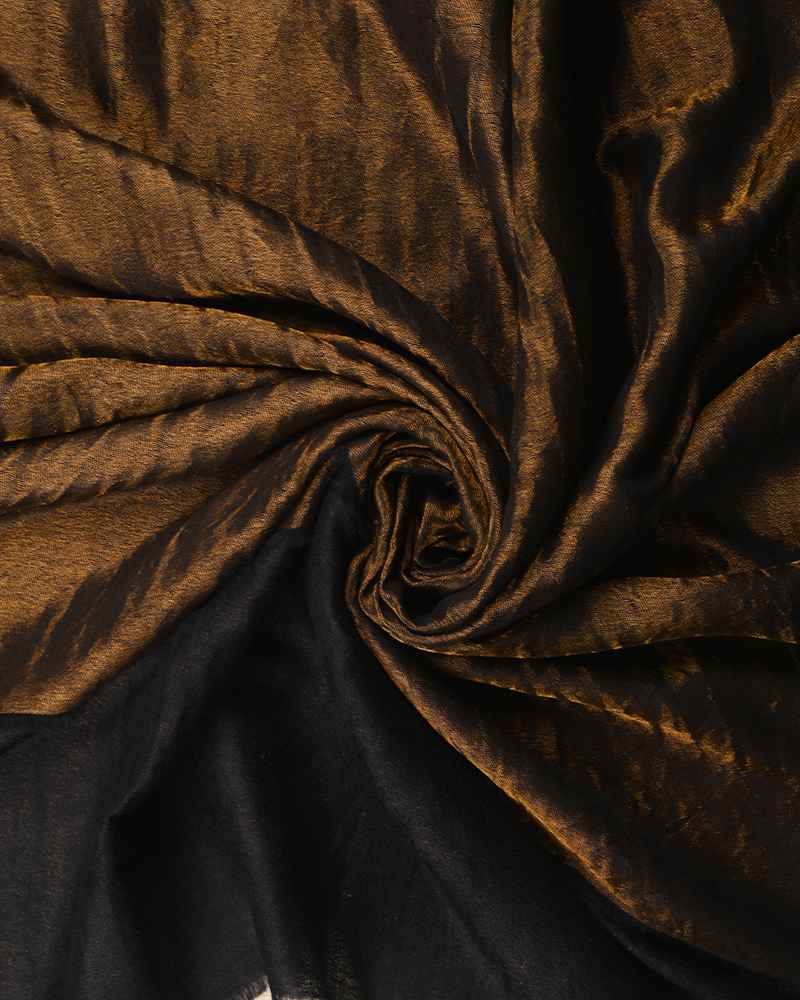 Pashmina Wool Plain Zari Reversible Shawl Black