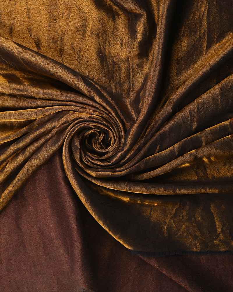 Pashmina Wool Plain Zari Reversible Shawl Brown