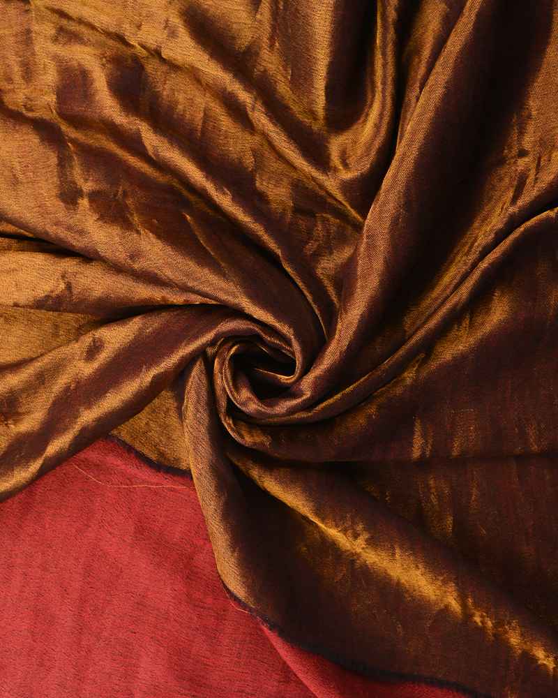 Pashmina Wool Plain Zari Reversible Shawl Maroon