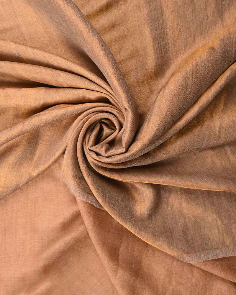 Pashmina Wool Plain Zari Reversible Shawl Rust