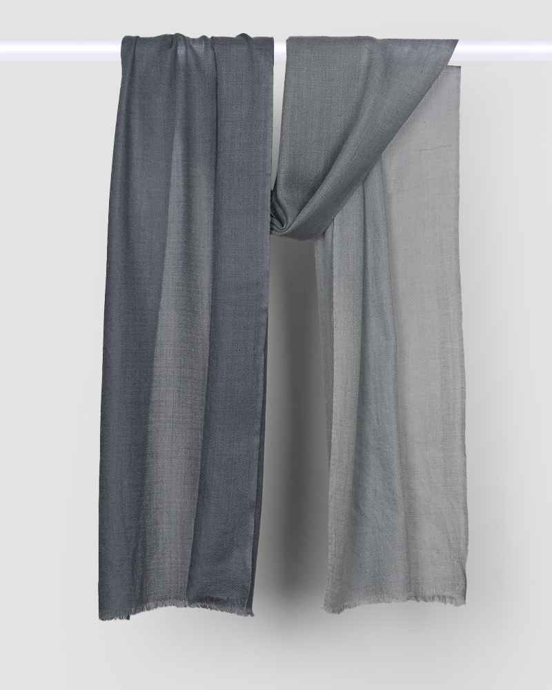 Pashmina Wool Diamond Weave Ombre Muffler Grey
