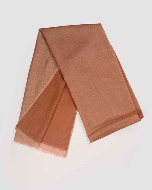 Pashmina Wool Diamond Weave Ombre Muffler in Light Brown