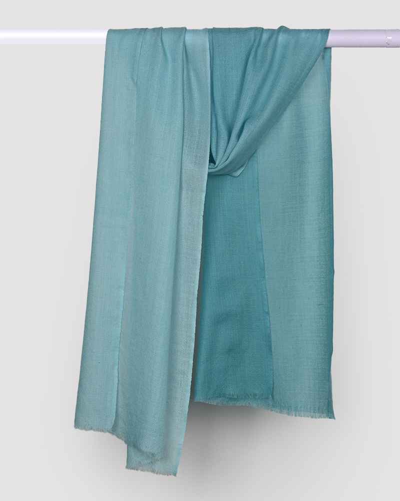 Pashmina Wool Diamond Weave Ombre Muffler Blue