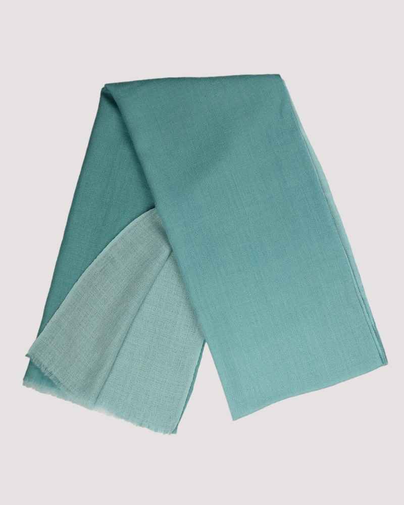 Pashmina Wool Diamond Weave Ombre Muffler Blue