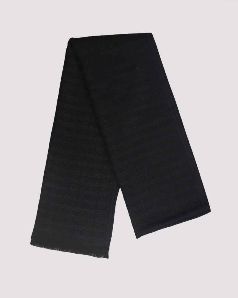 Lambswool Textured Muffler Navy Blue