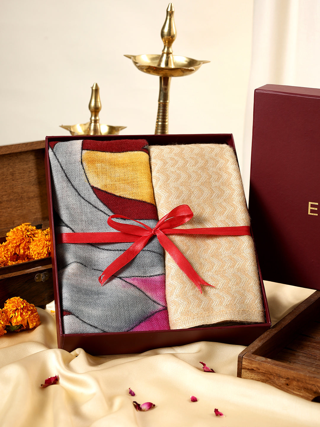 Women's Pashmina Wool Hand Painted Stole & Gentlemen's Lambswool Muffler