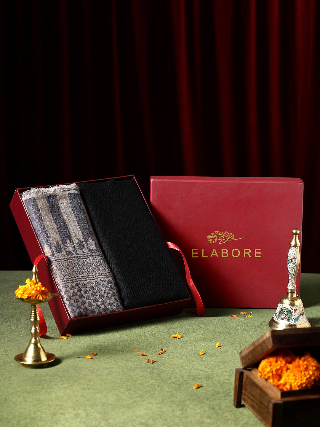 Women's Pashmina Wool Self Zari Diamond Pattern Stole & Gentlemen's Lambswool Plain Stole