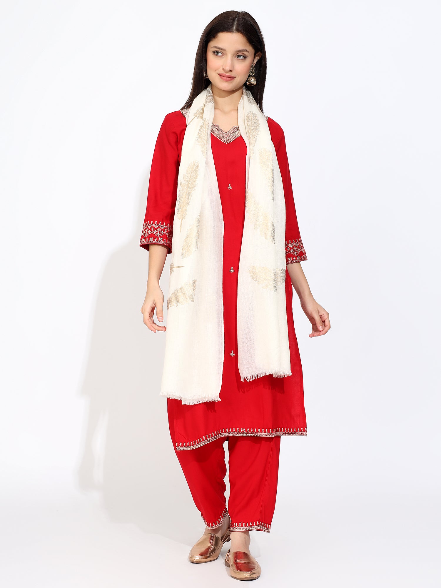 Women's Pashmina Wool Foil Print Stole & Gentlemen's Pashmina Wool Diamond Weave Muffler