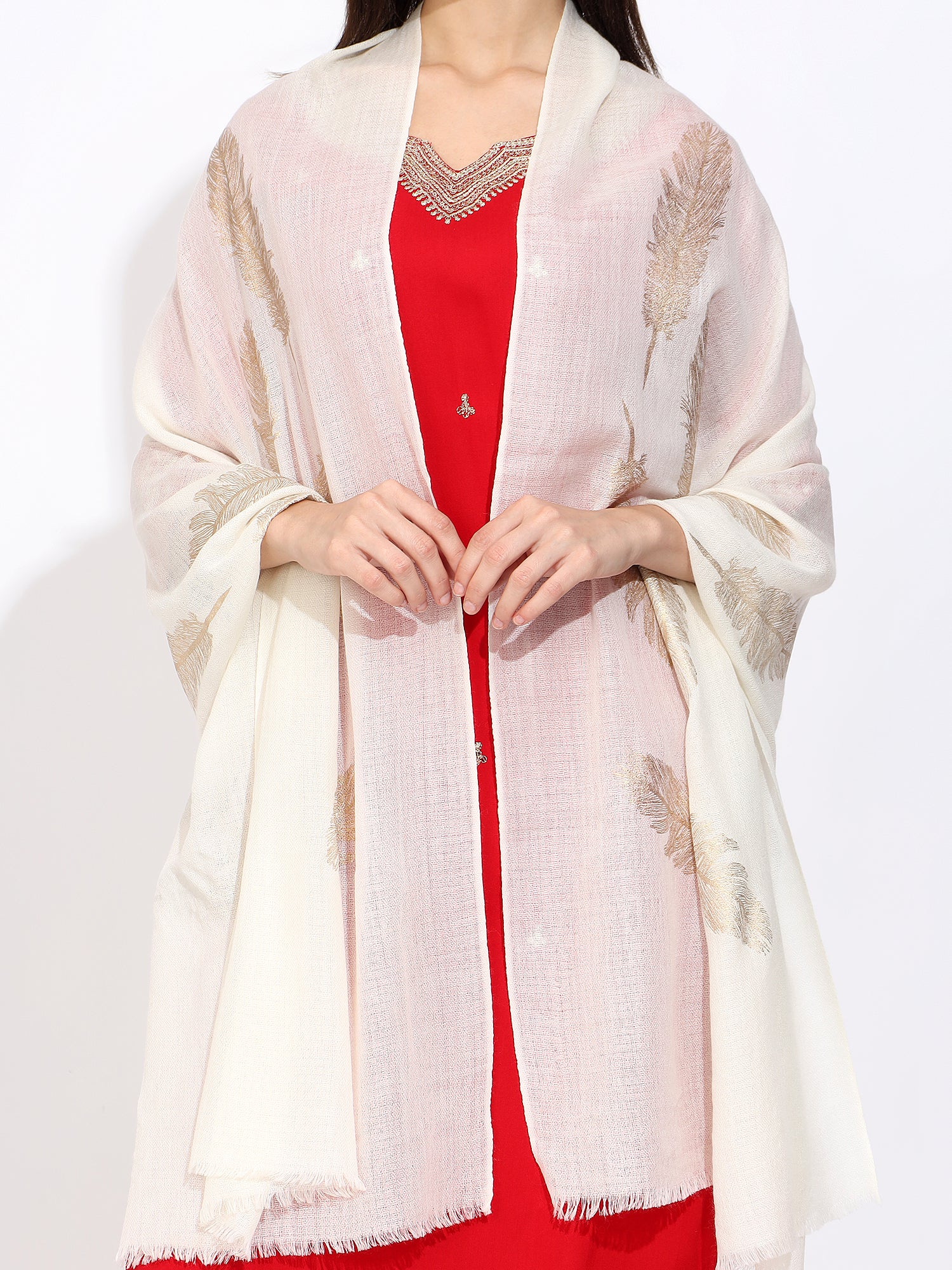 Women's Pashmina Wool Foil Print Stole & Gentlemen's Pashmina Wool Diamond Weave Muffler