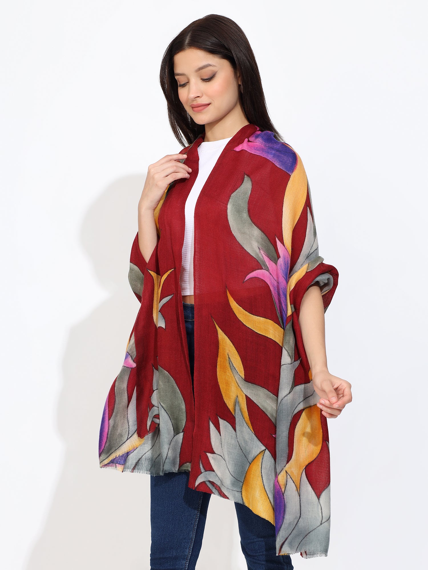 Women's Pashmina Wool Hand Painted Stole & Gentlemen's Lambswool Muffler