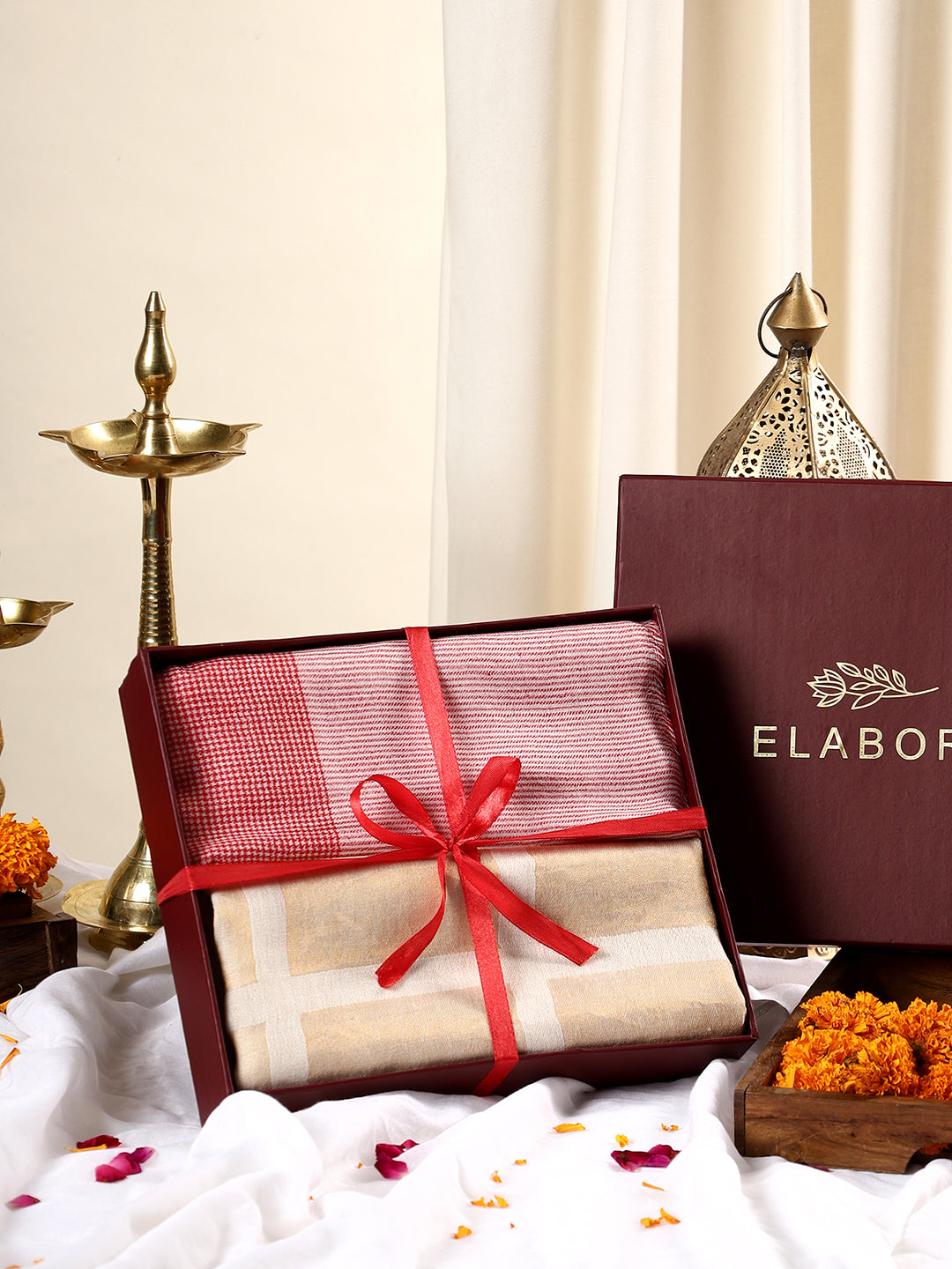 Women's Pashmina Wool Zari Check Box Stole& Gentlemen's Pashmina Wool Natural Check Stole